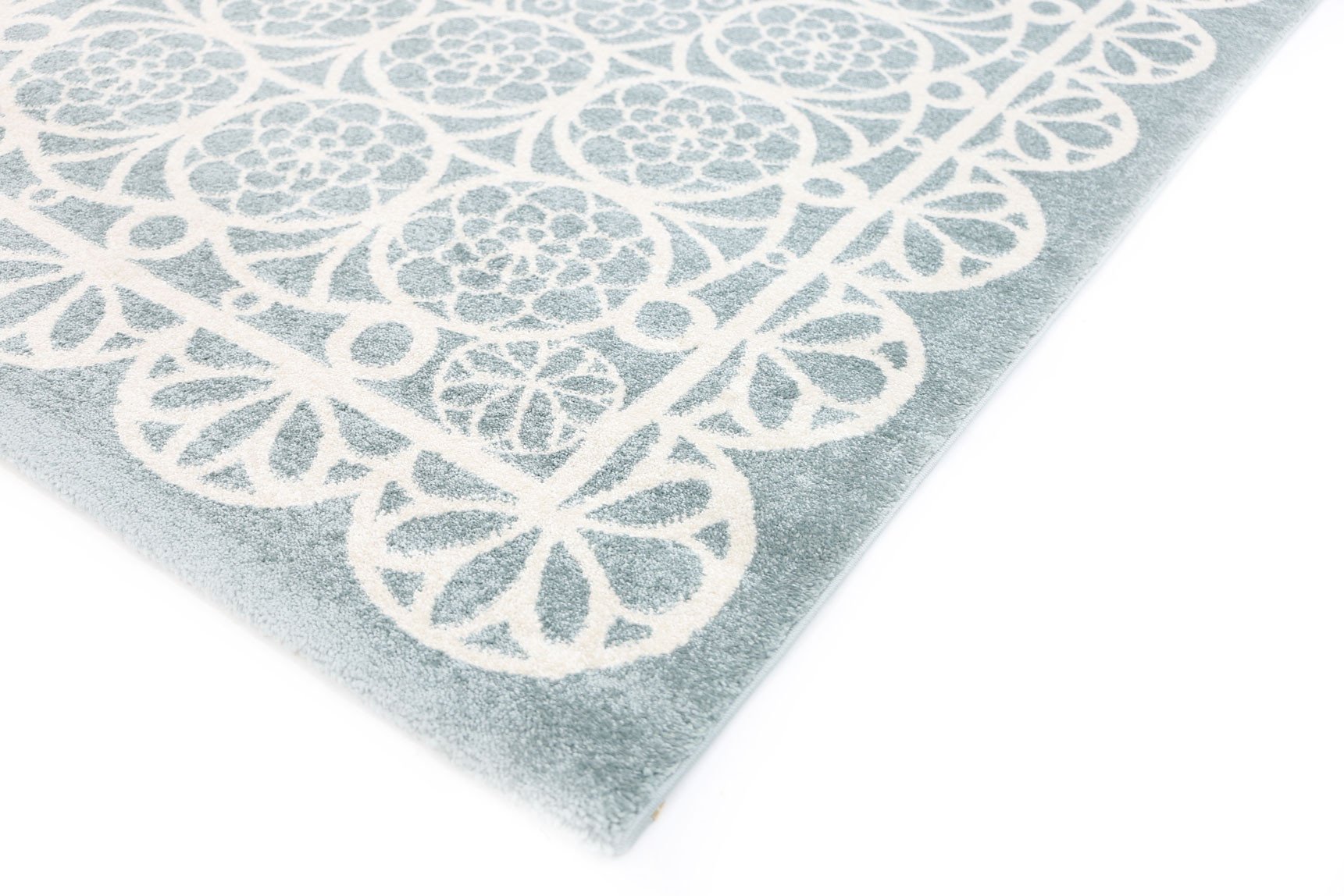 Doily Aqua White 