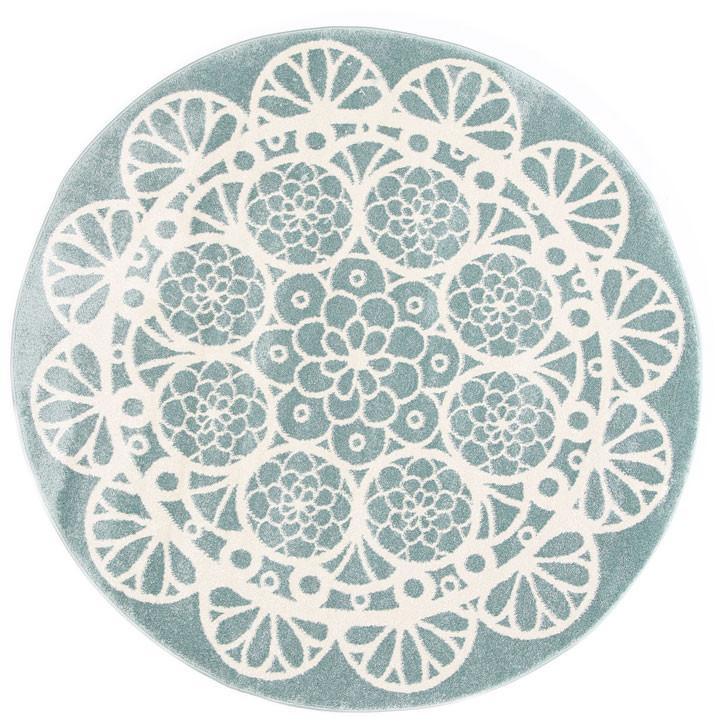 Doily Aqua White 