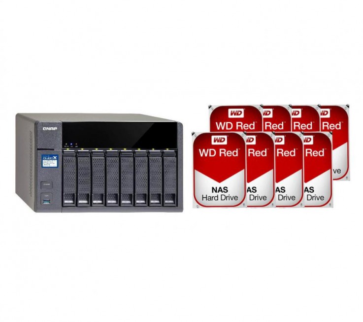 QNAP TS-831X-8G 8 Bay NAS with 8x 8TB WD