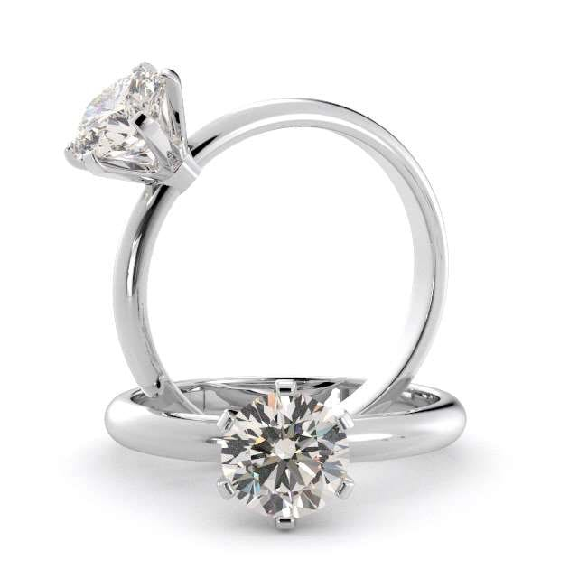 14K White Gold 2.5mm solitaire engagemen