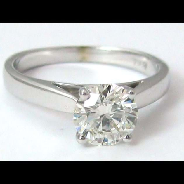 14K White Gold Solitaire Cathedral Engag