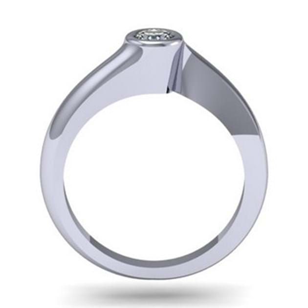 14K White Gold Bezel Solitaire Engagemen