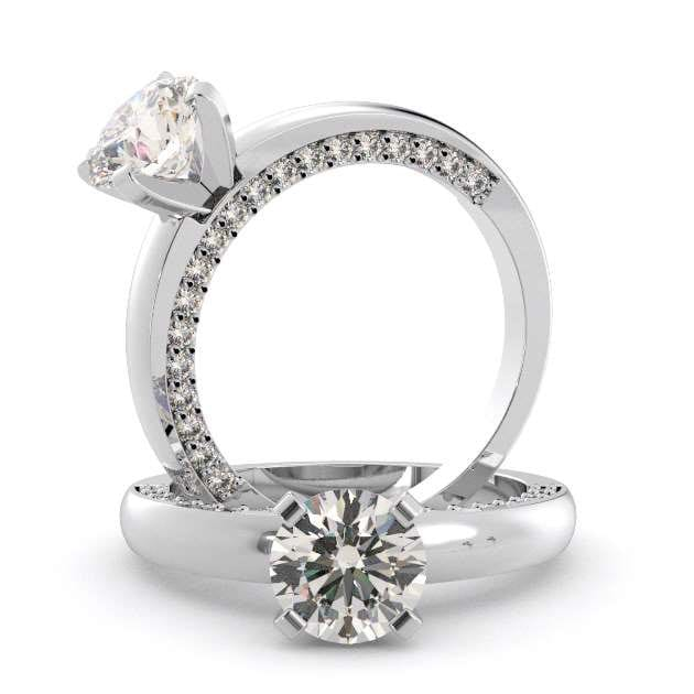 14K White Gold Solitaire With A Diamond 