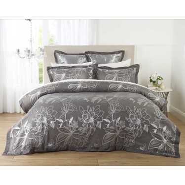 KOO Elite Penny Quilt Cover Set Silver