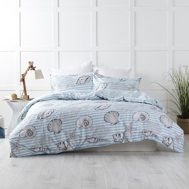 KOO Coral Coast Quilt Cover Set Blue