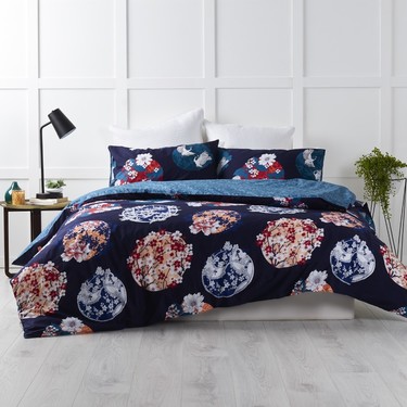 KOO Suki Quilt Cover Set Blue