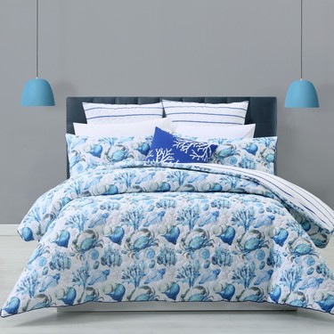 KOO Azure Quilt Cover Set Blue