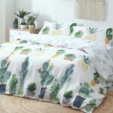 Brampton House Cactus Pots Quilt Cover 