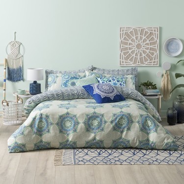 Ombre Home Tangier Quilt Cover Set Blue 