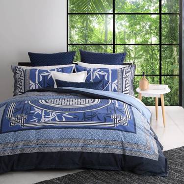 Logan & Mason Mika Quilt Cover Set Blue