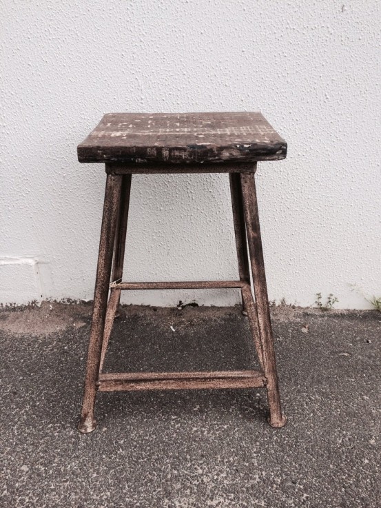 VINTAGE IRON STOOL