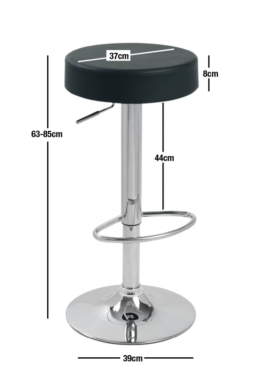 BLACK COSMO GASLIFT BARSTOOL SET OF 4