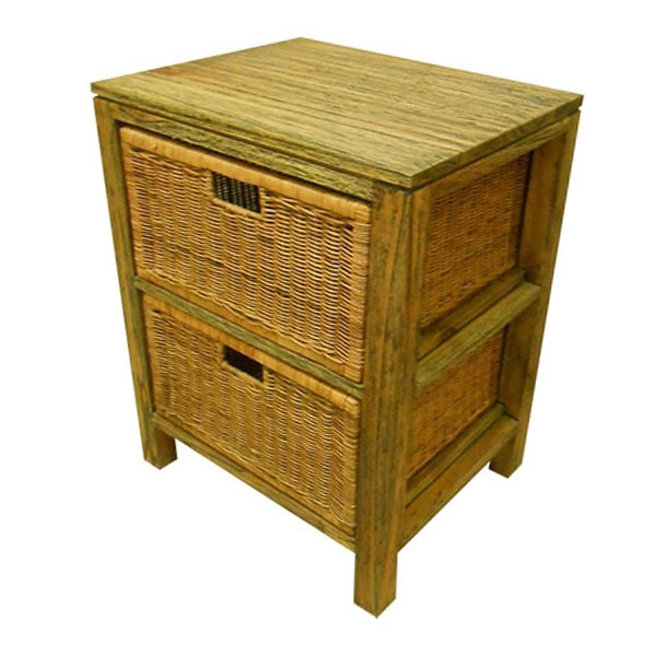 2 DRAWER RAFFLES BEDSIDE