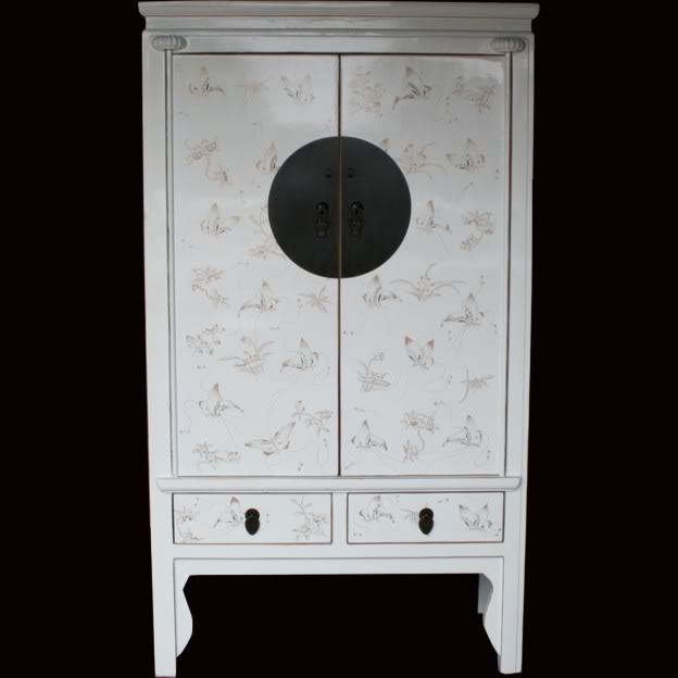 White Butterflies Wedding Cabinet