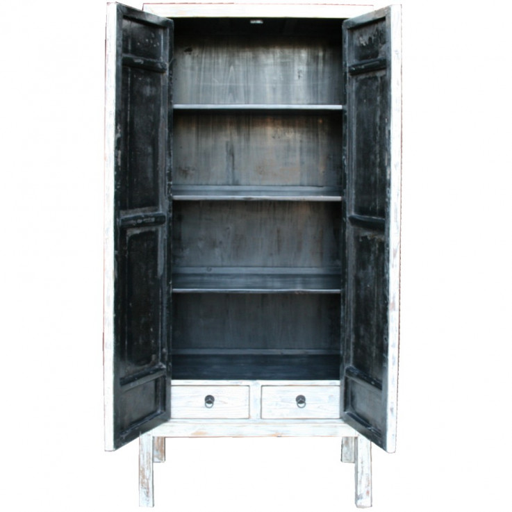 Grey Distressed Chinese Wedding Cabinet