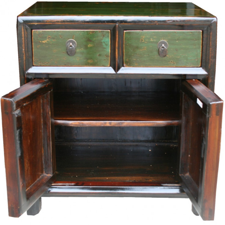 Original Green Bedside Cabinet w/Patina