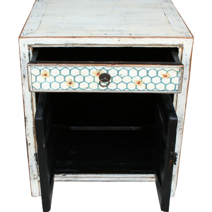 Tibetan Painted Bedside Table