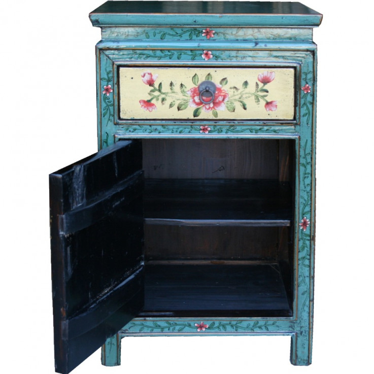 Tibetan Painted Bedside Table