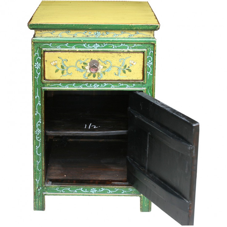 Tibetan Painted Bedside Table