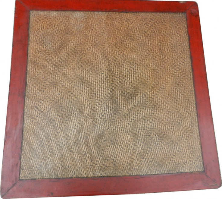 Red Rattan Inlay Coffee Table