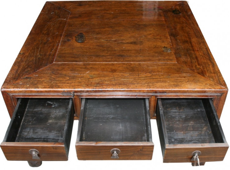 Brown Coffee Table with Drawers