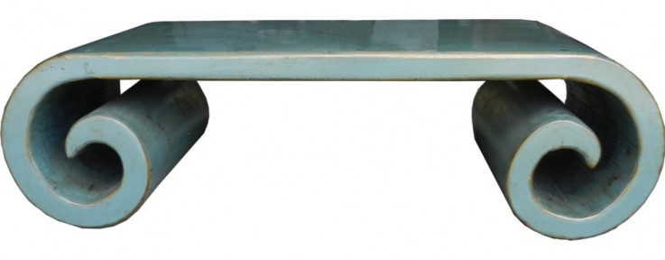 Blue Grey Musical Table Scroll Legs