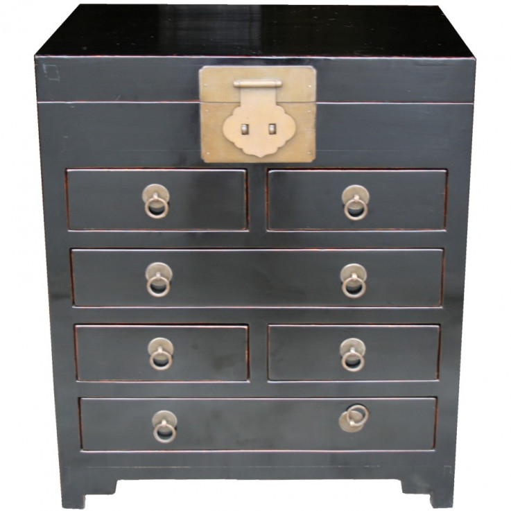 Black Lacquer Bedside Chest