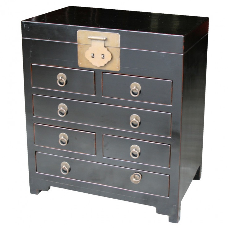 Black Lacquer Bedside Chest