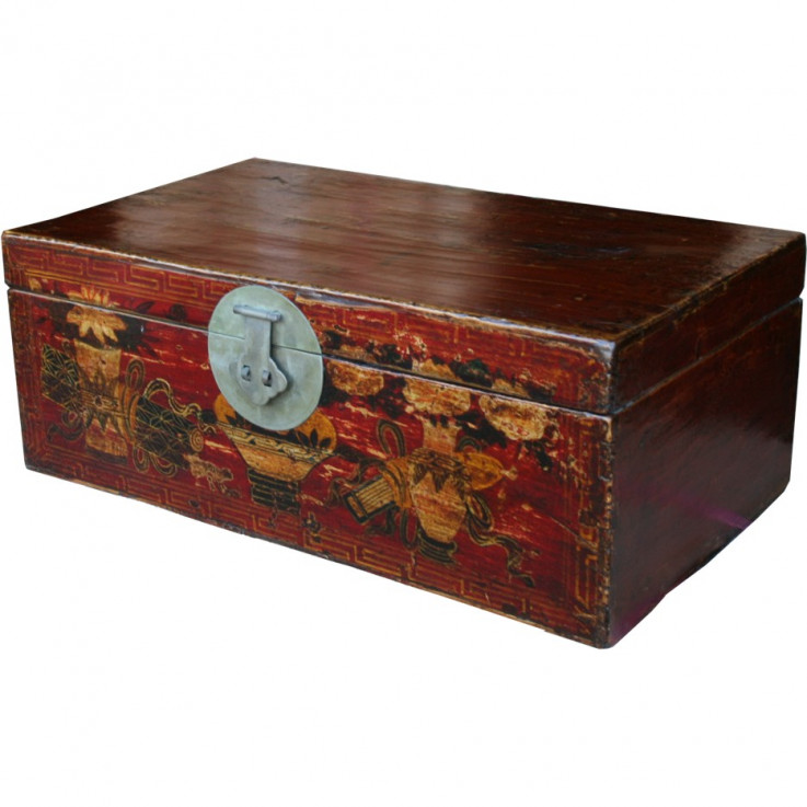 Red Painted Chinese Trunk