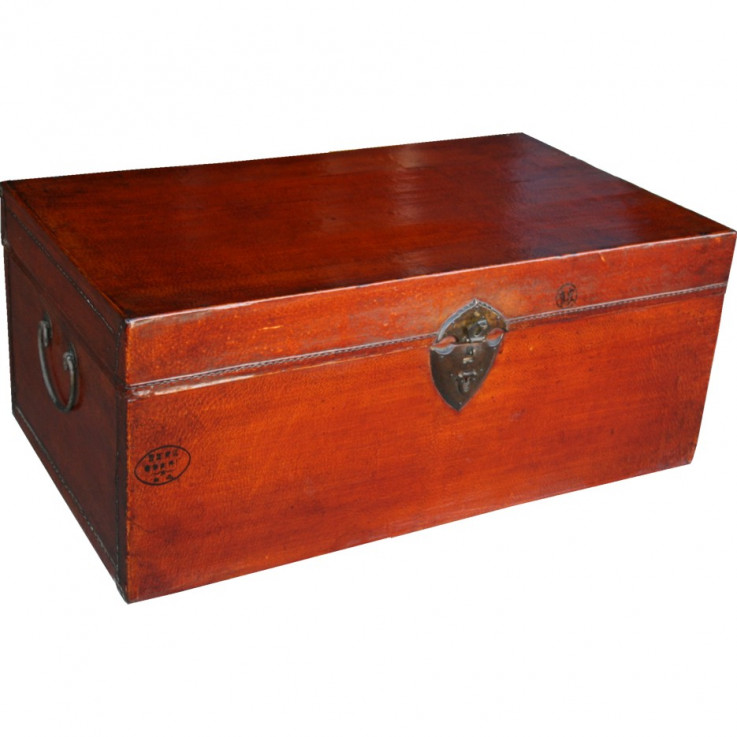 Red Antique Leather Trunk