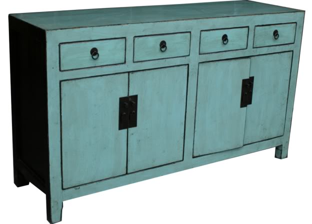 Green Four Door Four Draw Sideboard/Buff