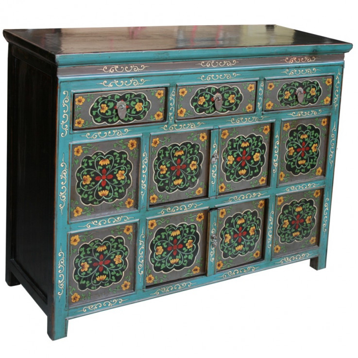 Original Painted Tibetan Sideboard/Cabin