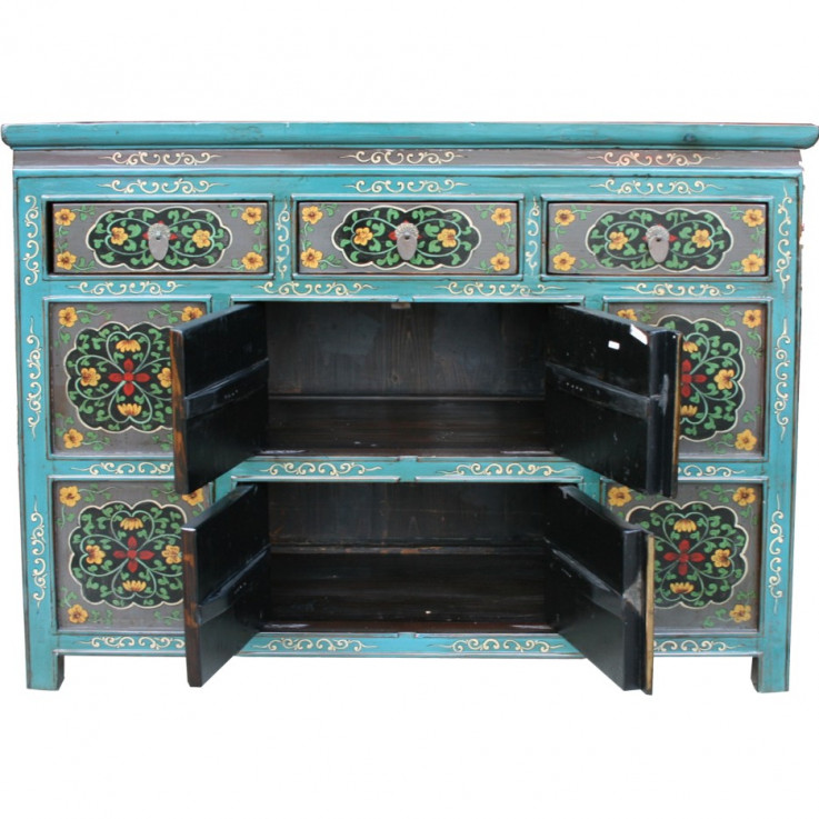 Original Painted Tibetan Sideboard/Cabin