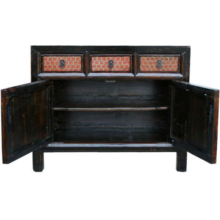 Mongolian Flora Painted Sideboard