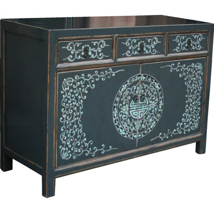 Black Mongolian Painted Sideboard