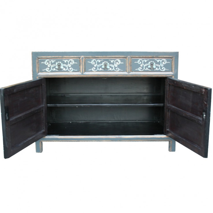 Black Mongolian Painted Sideboard