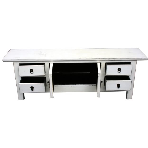 White Lacquer Low Sideboard/TV Unit