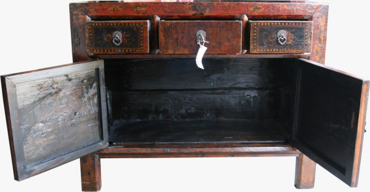 Original Three Drawer Painted Sideboard