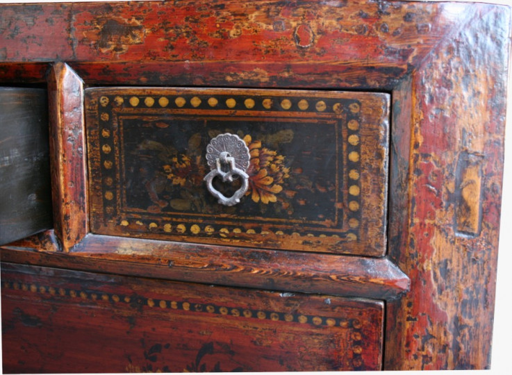 Original Three Drawer Painted Sideboard