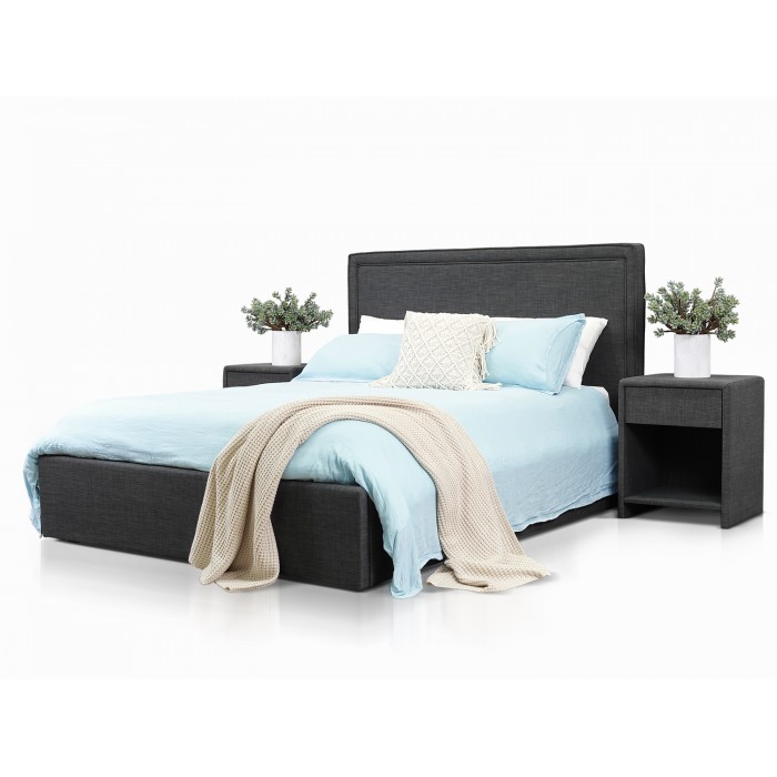 KEMPSEY CHARCOAL QUEEN BED