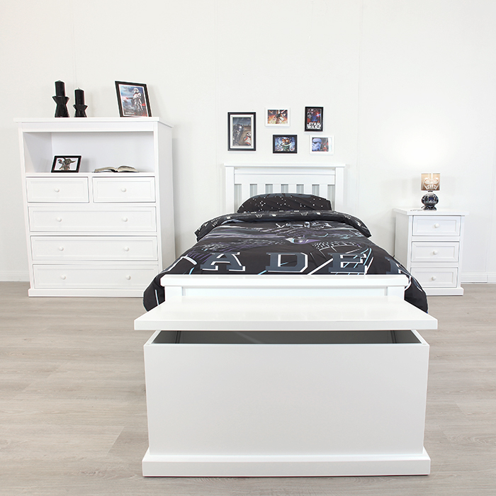 RAINBOW WHITE SINGLE BED FRAME