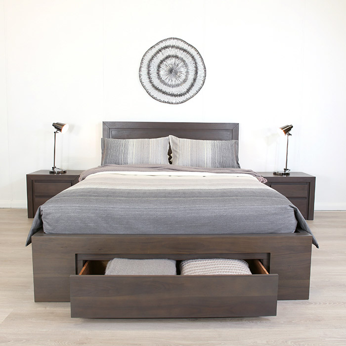 VILLA GREY WALNUT DOUBLE LIFT BASE BED F