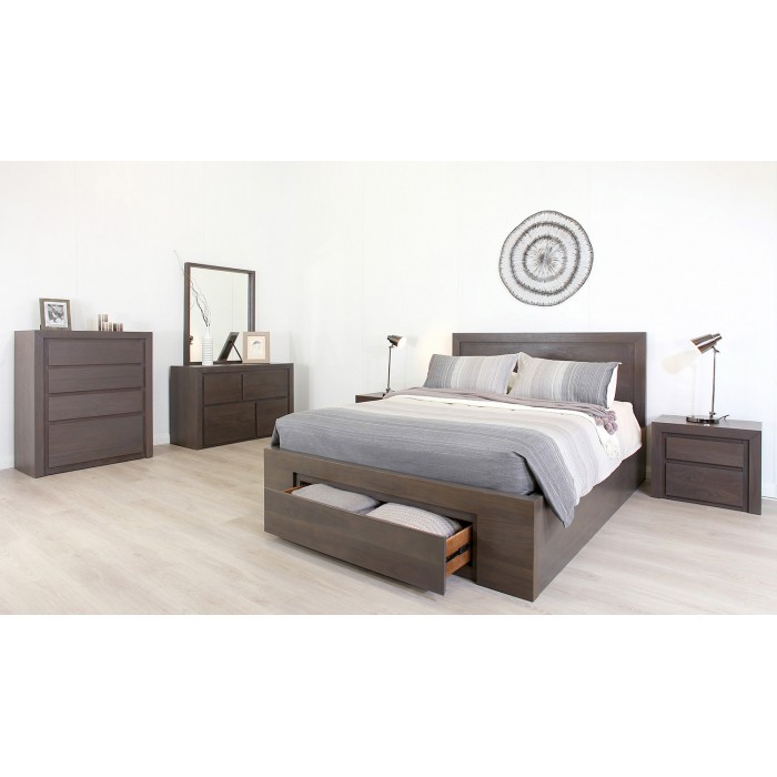 VILLA GREY WALNUT DOUBLE LIFT BASE BED F