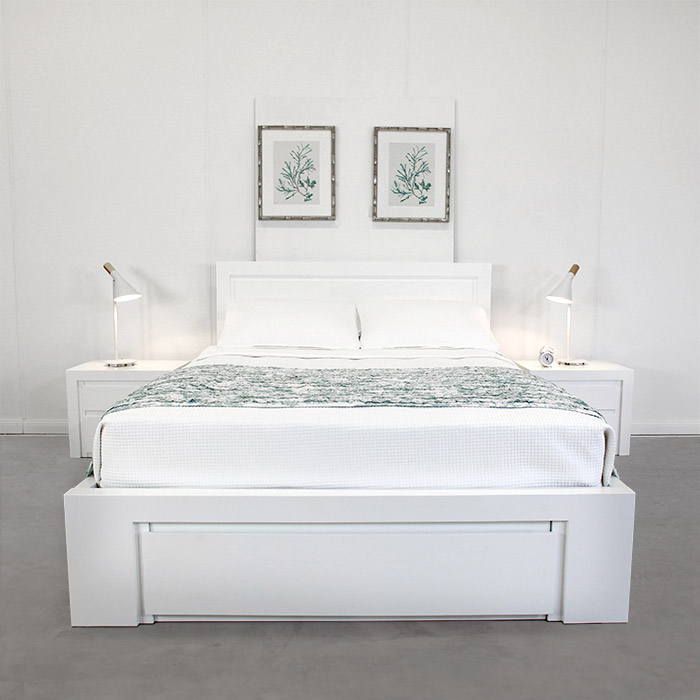 VILLA WHITE KING LIFT BASE BED FRAME