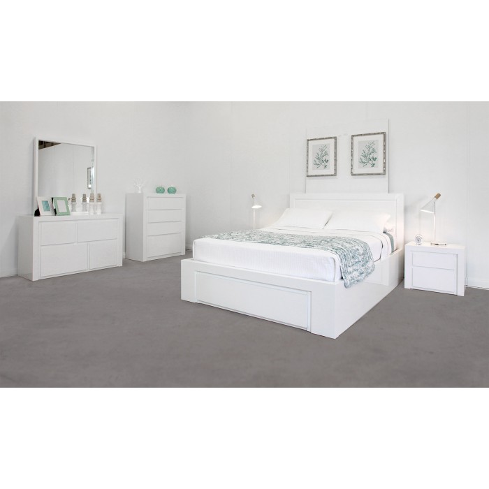 VILLA WHITE KING LIFT BASE BED FRAME