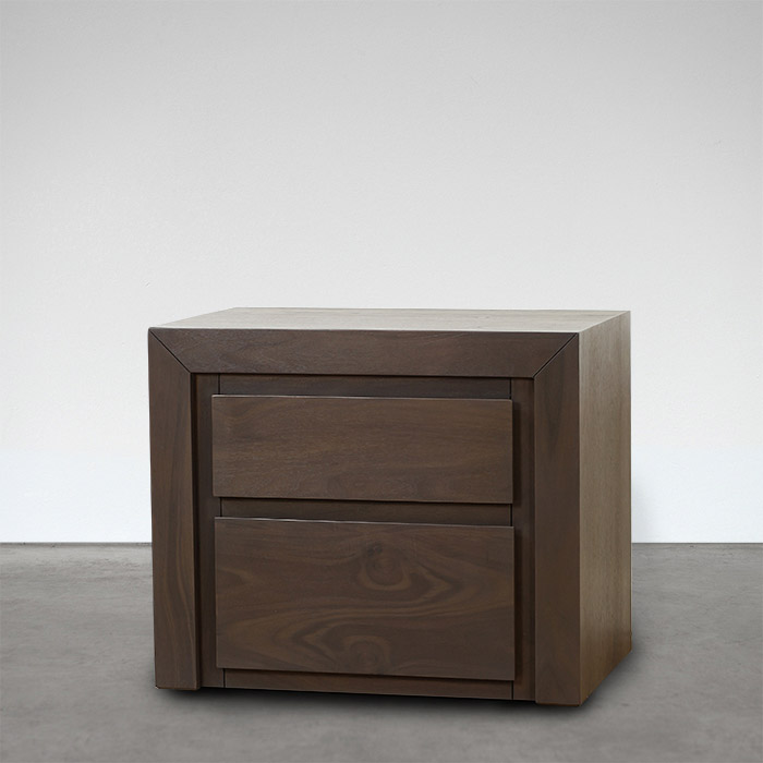 VILLA GREY WALNUT BEDSIDE TABLE