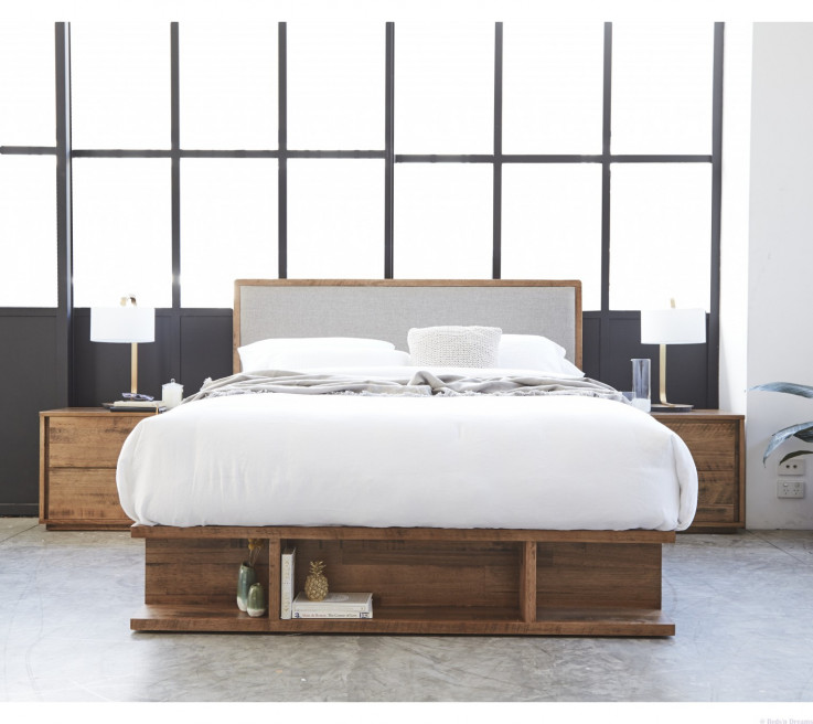 Hardwood & Upholstered Timber Bed