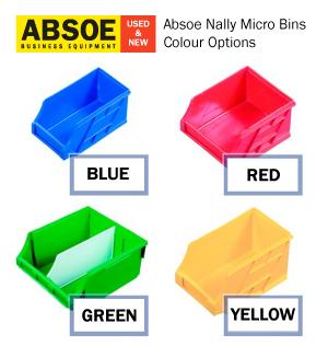 Used Nally Micro Bins: Yellow, Blue, 