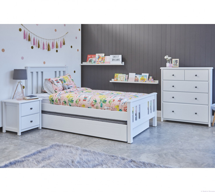 Casey White Open Post Kids Bed