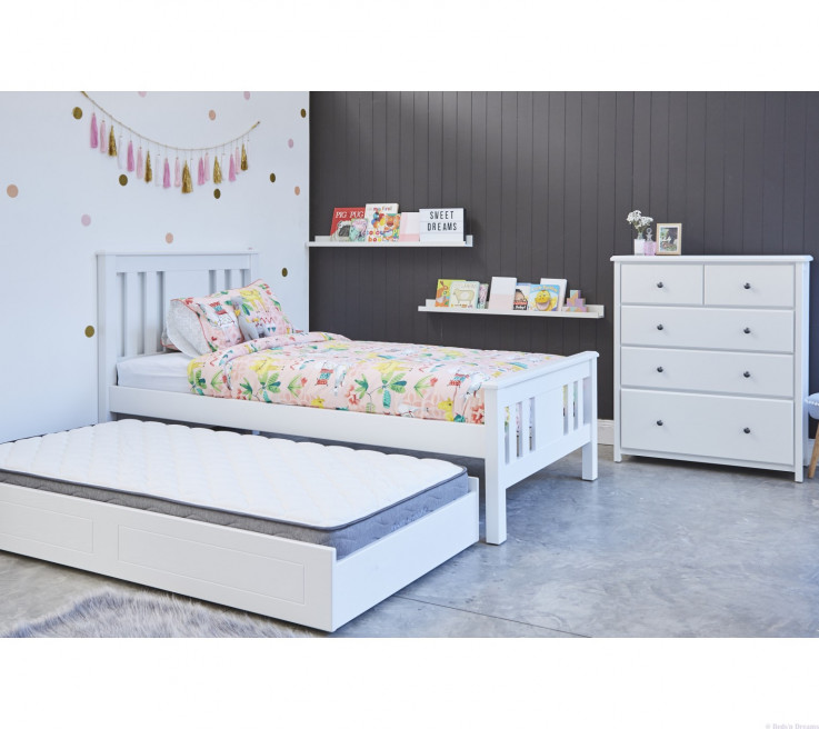 Casey White Open Post Kids Bed